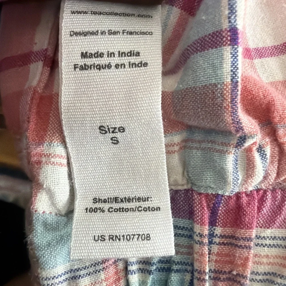 Tea Kids Pink Plaid Reversible Sz S 5/6 Zip Up Jacket Colorful Preppy Coastal